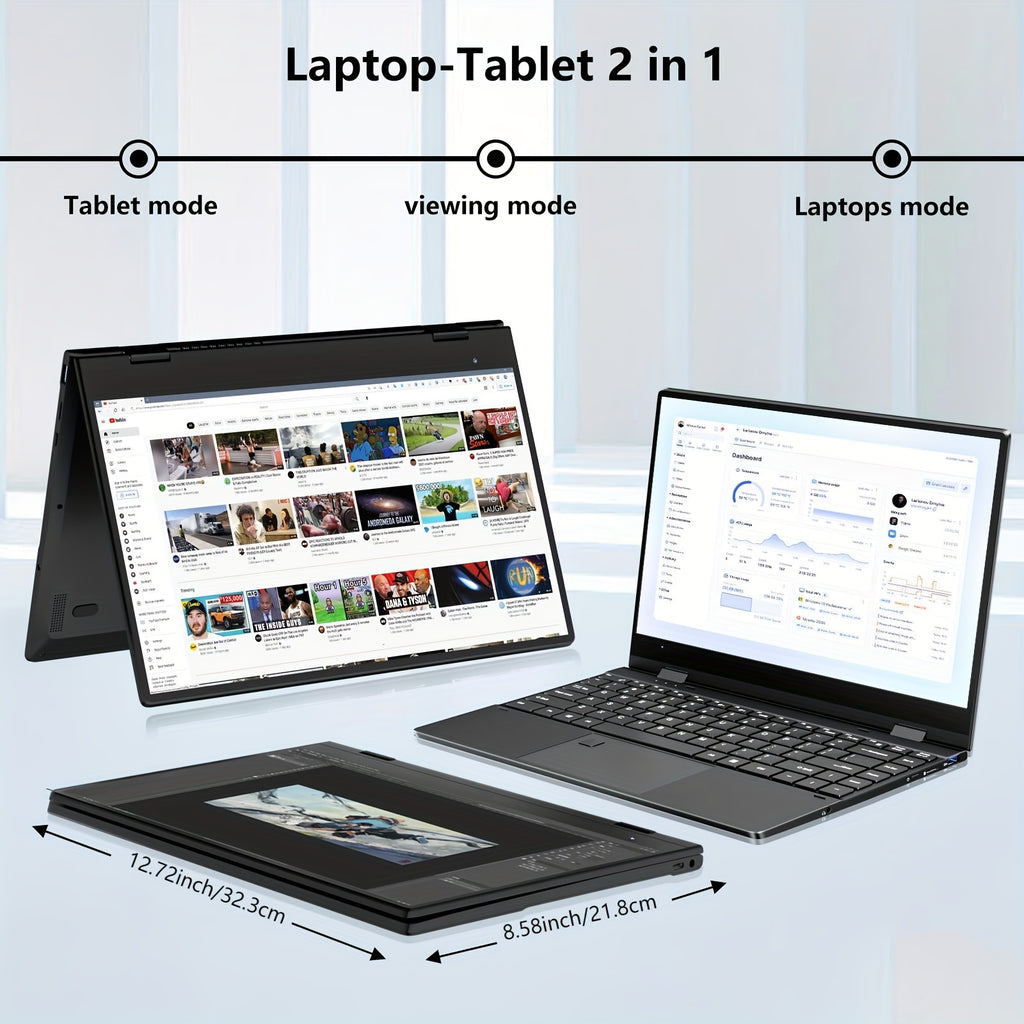 FUNYET Touchscreen Laptop Computer, 14 Inch 2 In 1 Gaming Laptop, Intel Core I7-1265U (up To 4.8 GHz), 1920 X 1080, Backlit Keyboard, Wi-Fi 6