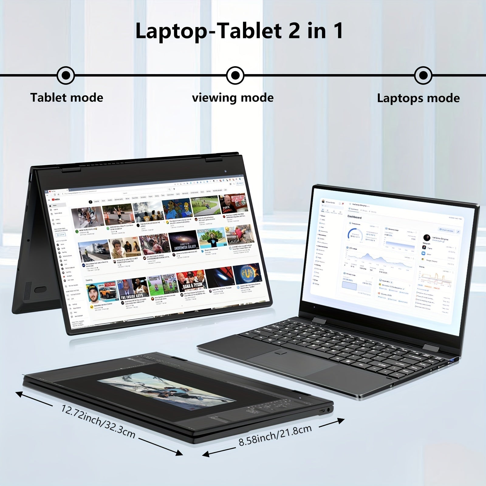 FUNYET Touchscreen Laptop Computer, 14 Inch 2 In 1 Gaming Laptop, Intel Core I7-1265U (up To 4.8 GHz), 1920 X 1080, Backlit Keyboard, Wi-Fi 6