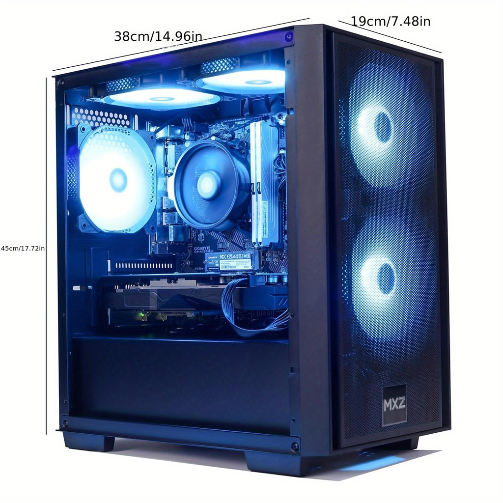 MXZ Gaming PC Desktop Computer, AMD Ryzen 3 4100 3.6GHz, GTX1660S, 16GB (8G*2)DDR4, NVME 500GB SSD, 6RGB Fans, Gamer Desktop Computer(R3 4100|GTX1660S)
