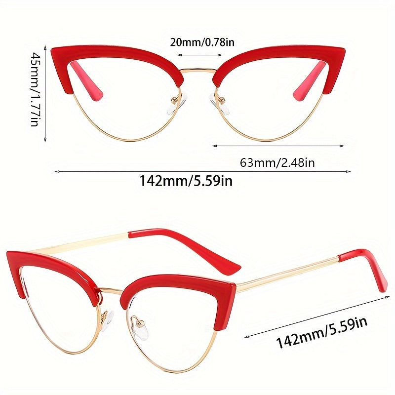 Women'S Cat-Eye Reading Glasses - Non-Prescription Glasses with +100° to -400° Magnification, Lightweight Full-Rim Frame, for Computer, Books, Everyday & Formal Use - Stylish Multicolor Eyewear, Vision Correction, Gradient