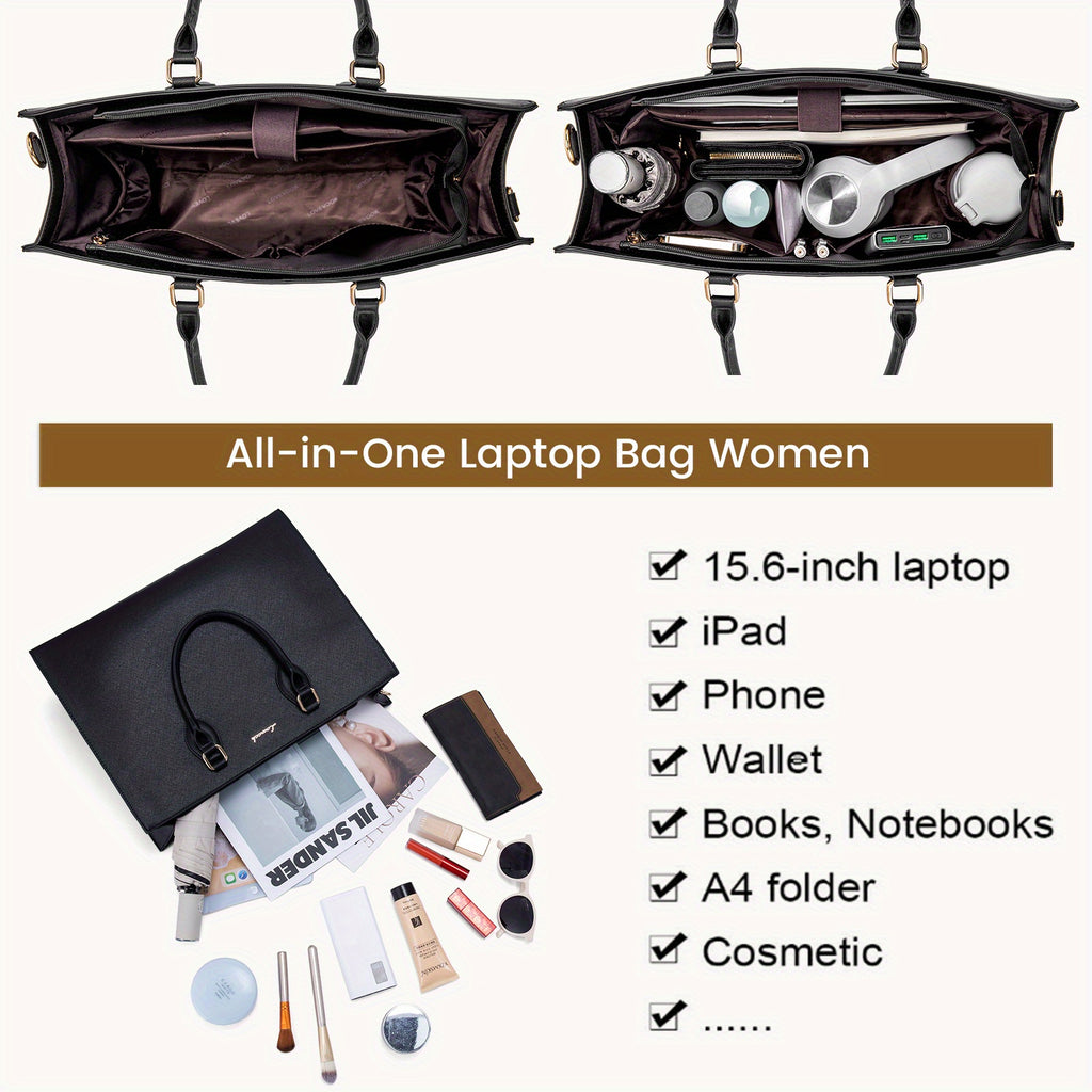 Laptop Bag for Women 15.6 Inch Work Bags for Women Computer Bag Laptop Tote Bag Briefcase Business Office Bag