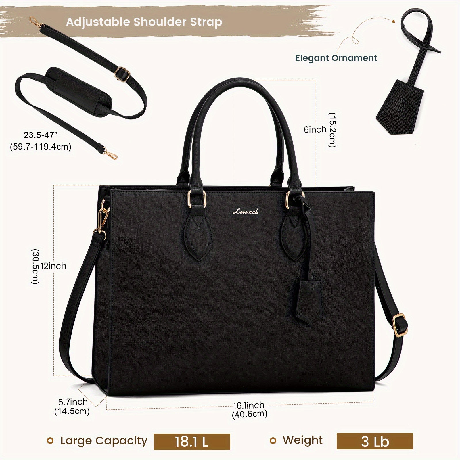 Laptop Bag for Women 15.6 Inch Work Bags for Women Computer Bag Laptop Tote Bag Briefcase Business Office Bag