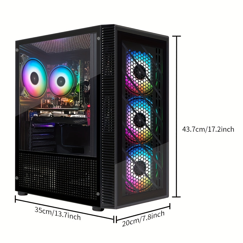 STGAubron Gaming PC Computer Desktop, AMD Ryzen 5 5500 Up To 4.2GHz, Radeon RX 580 8G, 16GB DDR4 RAM, 512GB SSD, WiFi 6 5G Supported, RGB Fan X4, Windows 11 Home