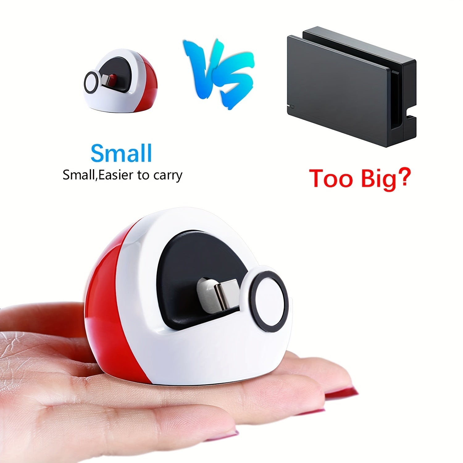 Tiny Charging Stand Compatible With Switch/Switch Lite/Switch OLED, Cute Switch Dock Station With USB-C Port, Portable Charger Stand For Switch Games, No Projection (Christmas Halloween Gift/Deco)