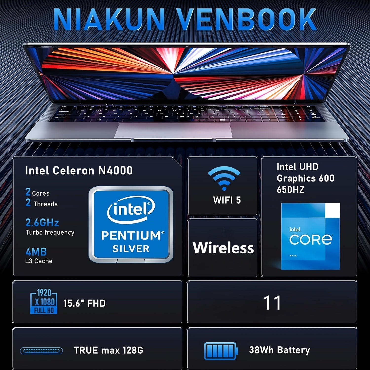 15.6'' Laptop Computer, N4020 Processor Laptops With 8GB RAM, 512GB SSD, 15.6 Inch FHD 1920 * 1080 Display, WIFI5, BT4.2