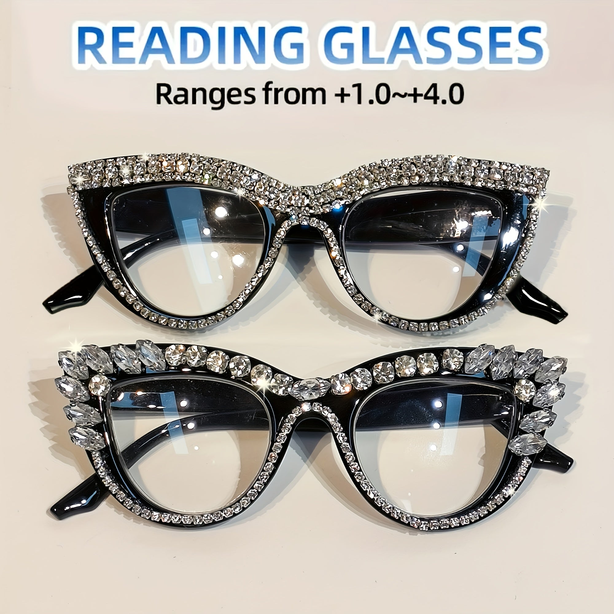 2pcs Fashion Minimalist Cat Eye Reading Glasses Computer Readers for Women Men +1.0 to +4.0