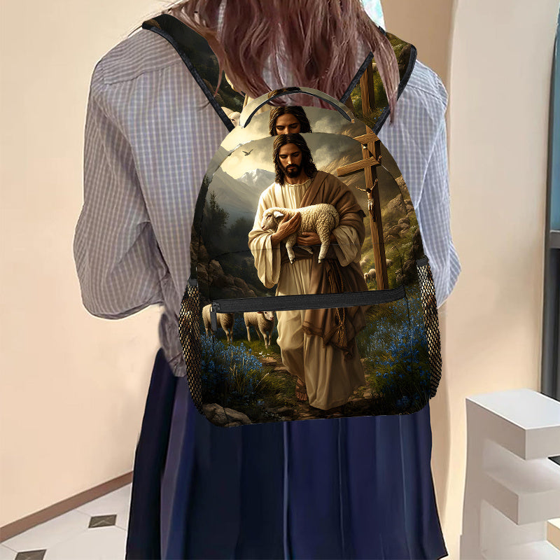 Resurrection of Jesus and the Lamb_2 (2) Backpack, Travel Hiking Backpack, Computer Backpack, Comfortable and Lightweight, Suitable for Beach, Yoga, Travel