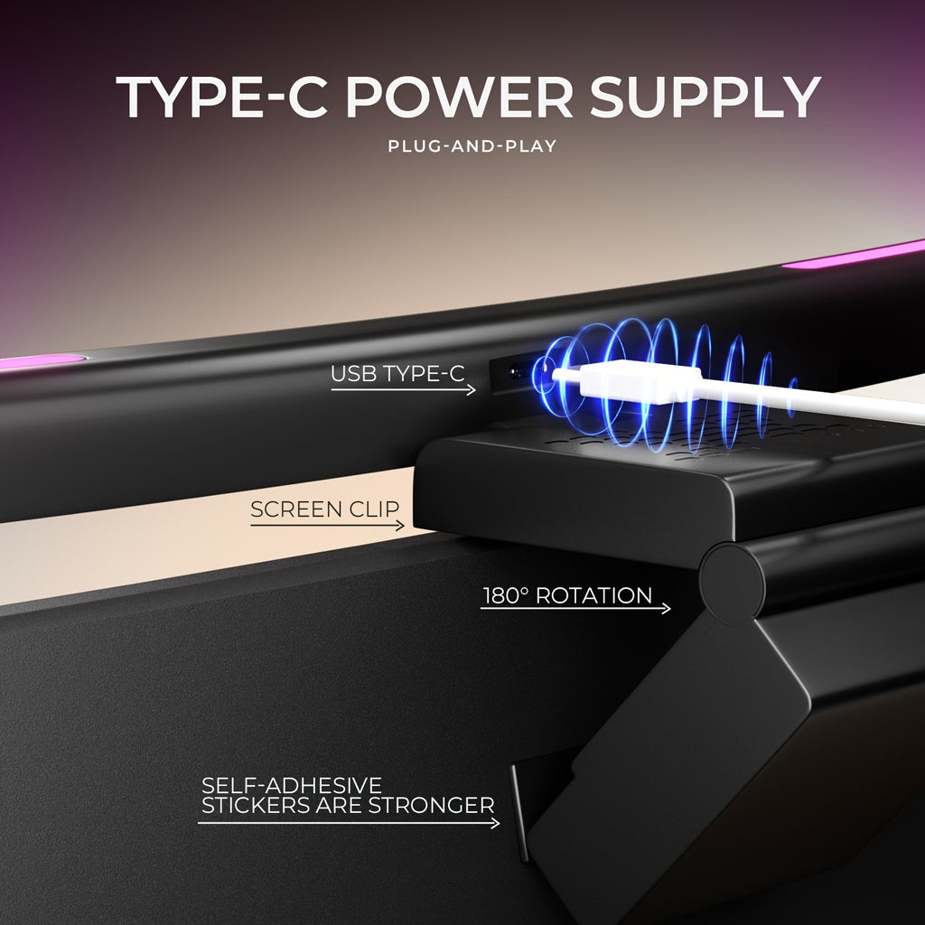 Computer Screen LED Light, USB Power Supply, Touch Control, Adjustable Color Temperature, And Ambient Light On The Back