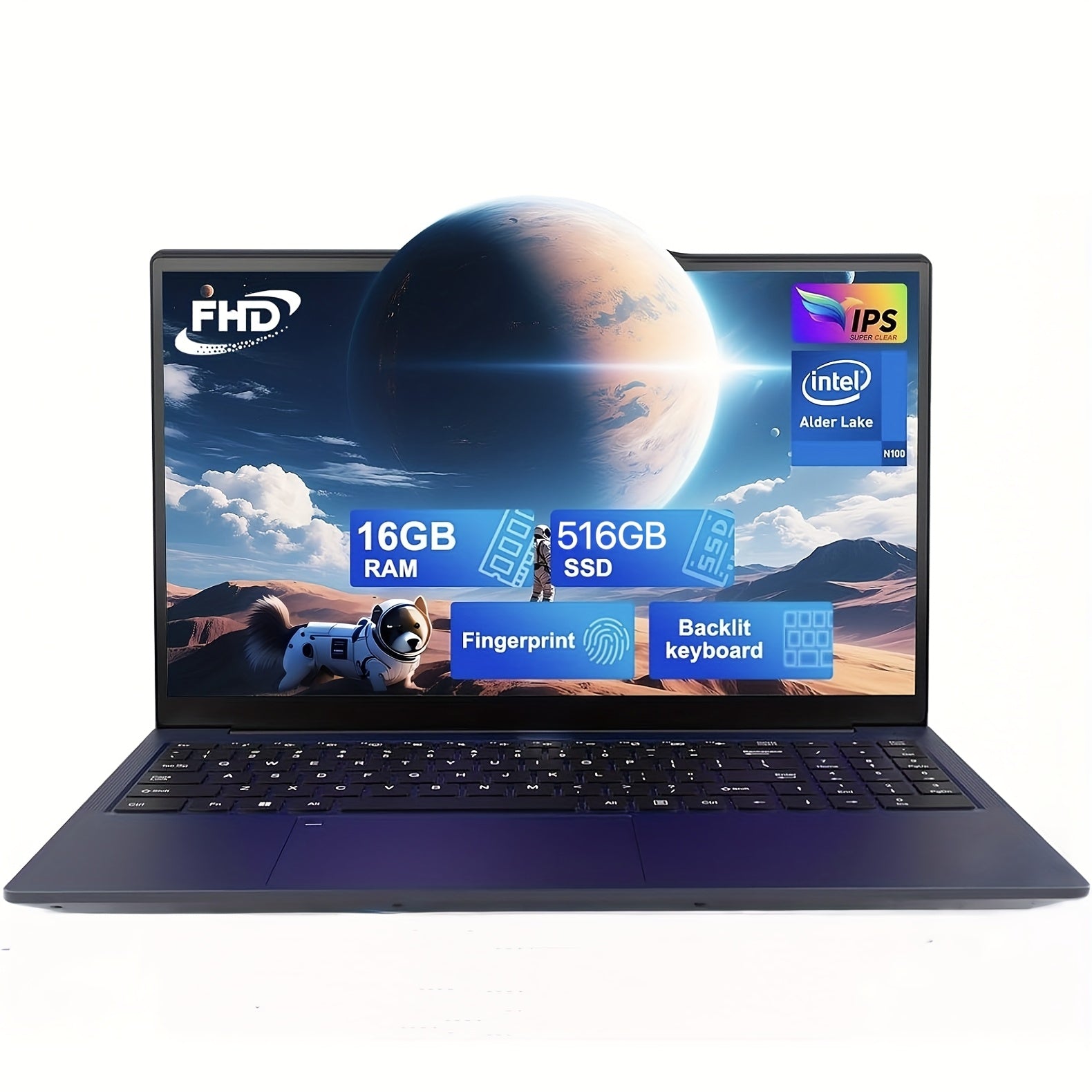 15.6 Inch Laptop, 12GB DDR4 512 GB SSD, Intel Celeron J4125 Processor, Dual-Band WiFi(2.4G/5G), 1920x1080 IPS, Lightweight Notebook Computer