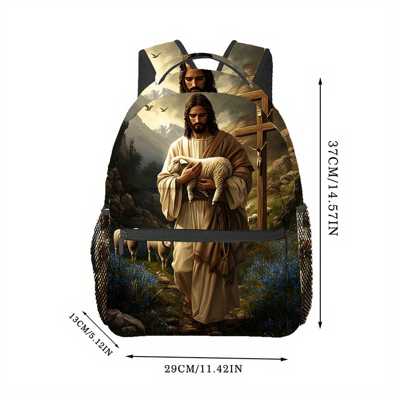 Resurrection of Jesus and the Lamb_2 (2) Backpack, Travel Hiking Backpack, Computer Backpack, Comfortable and Lightweight, Suitable for Beach, Yoga, Travel