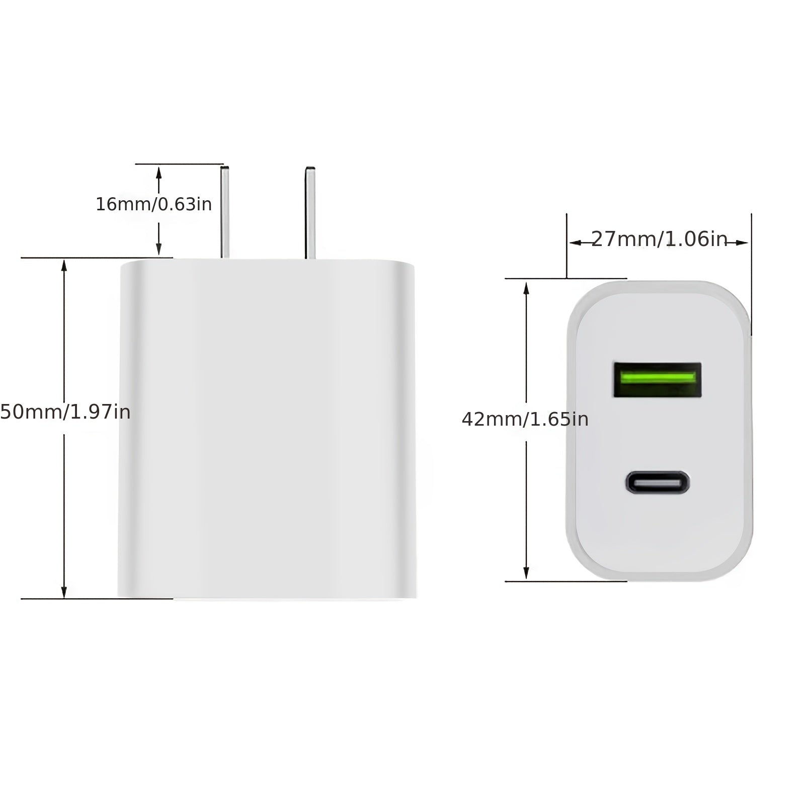 [2 pack] USB-C Wall Charger with 20W durable dual port QC+PD 3.0 power adapter with dual Quick plug charging Block Suitable for iPhone 14/14 Pro/14 Pro Max/14