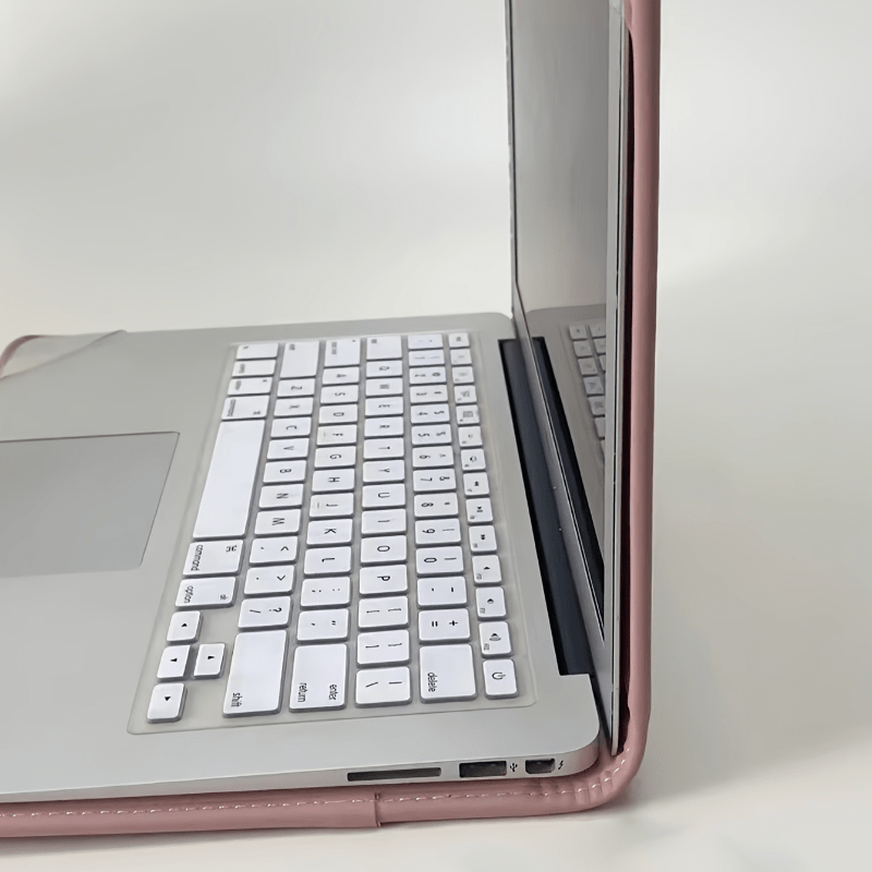 1pc Personalized Pink PU Leather Laptop Bag with Custom Name/Initials, Magnetic Flap Closure, Lightweight Briefcase - Soft Pink PU Leather Computer Case Compatible with MacBook Air/Pro, iPad, for Women & Men, Office, School,