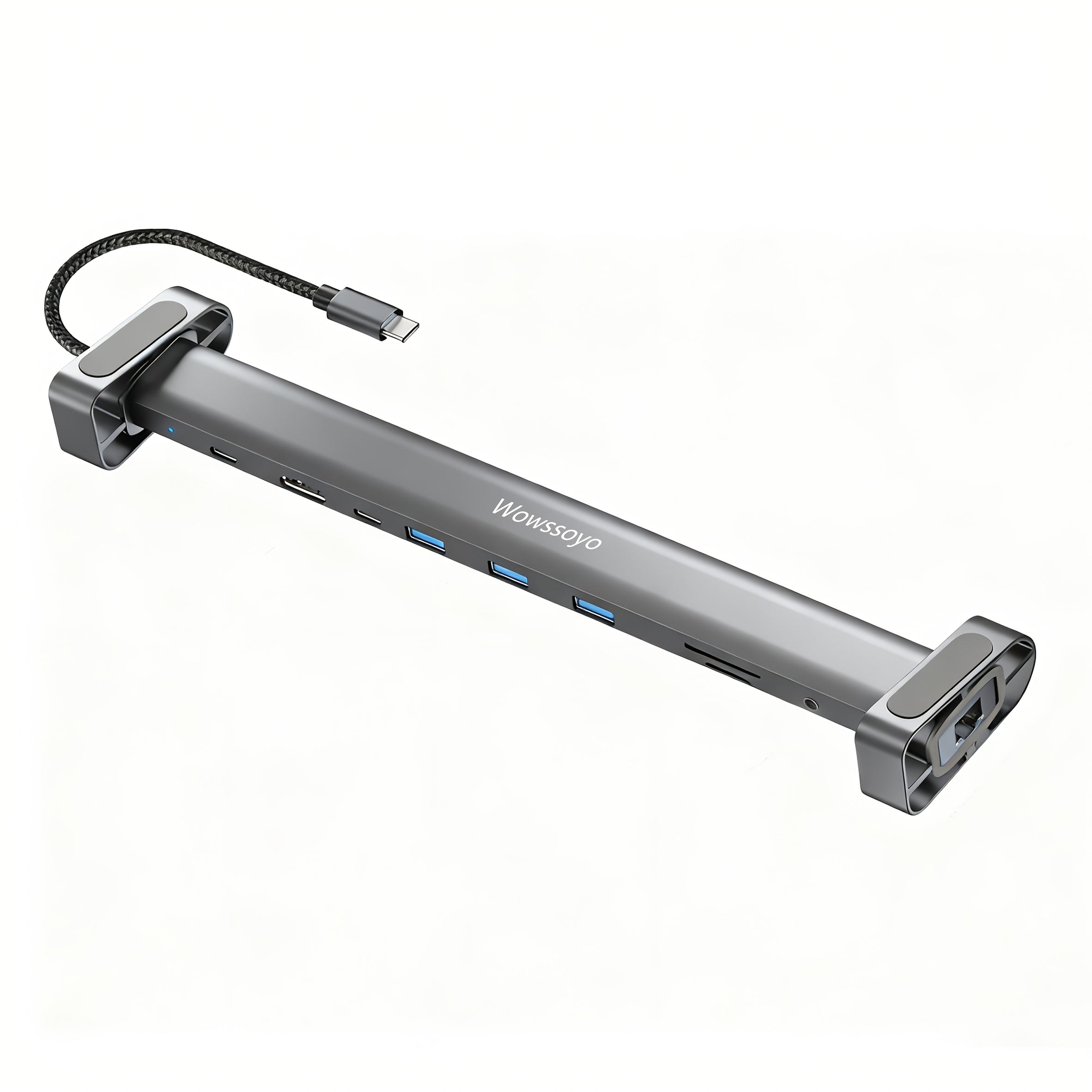 Wowssyo USB C Docking Station, 10in 1 Triple Display USB C Hub with 4KHDTV+PD 100W+RJ45 Ethernet+SD/TF +Audio+ USB 3.0, for MacBook & Windows