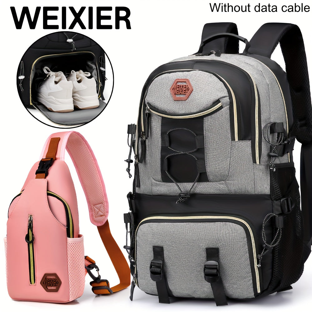 New Multifunctional Unisex Shoulder Bag Computer Backpack Travel Business Casual Backpack with Underwear Bag Set, Multi-pocket Large Capacity Commuting Bag Weekend Overnight Bag, Holiday Birthday Gift