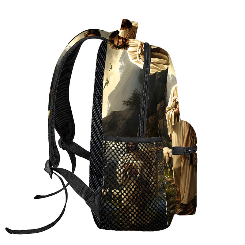 Resurrection of Jesus and the Lamb_2 (2) Backpack, Travel Hiking Backpack, Computer Backpack, Comfortable and Lightweight, Suitable for Beach, Yoga, Travel