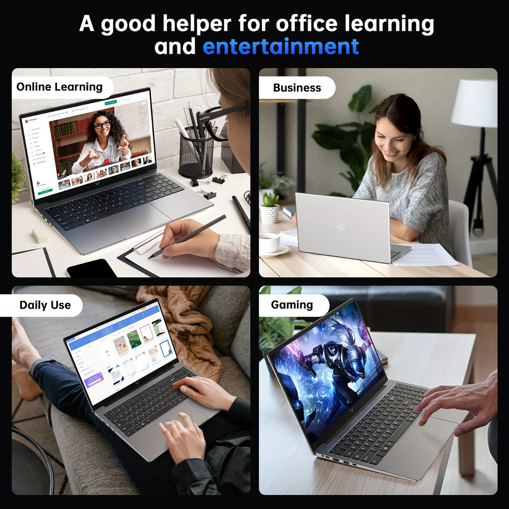 ACEMAGIC 2025 Laptop Computer Intel N150 Quad-Core Processor 16GB DDR4 RAM 512GB SSD, 15.6" FHD Display, Long Battery Life, Traditional Laptops for Business Office Student Gaming