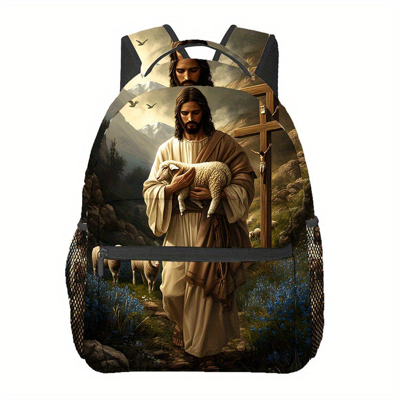 Resurrection of Jesus and the Lamb_2 (2) Backpack, Travel Hiking Backpack, Computer Backpack, Comfortable and Lightweight, Suitable for Beach, Yoga, Travel