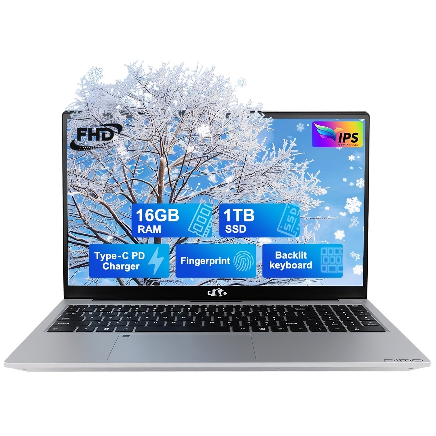 15.6 IPS FHD Laptop, 16GB RAM 1TB SSD Intel Pentium Quad Core N100, Backlit Keyboard Fingerprint (Beat to I3-1115G4 Up to 3.4GHz) Computer for Student-Home WiFi 6 BT5.2