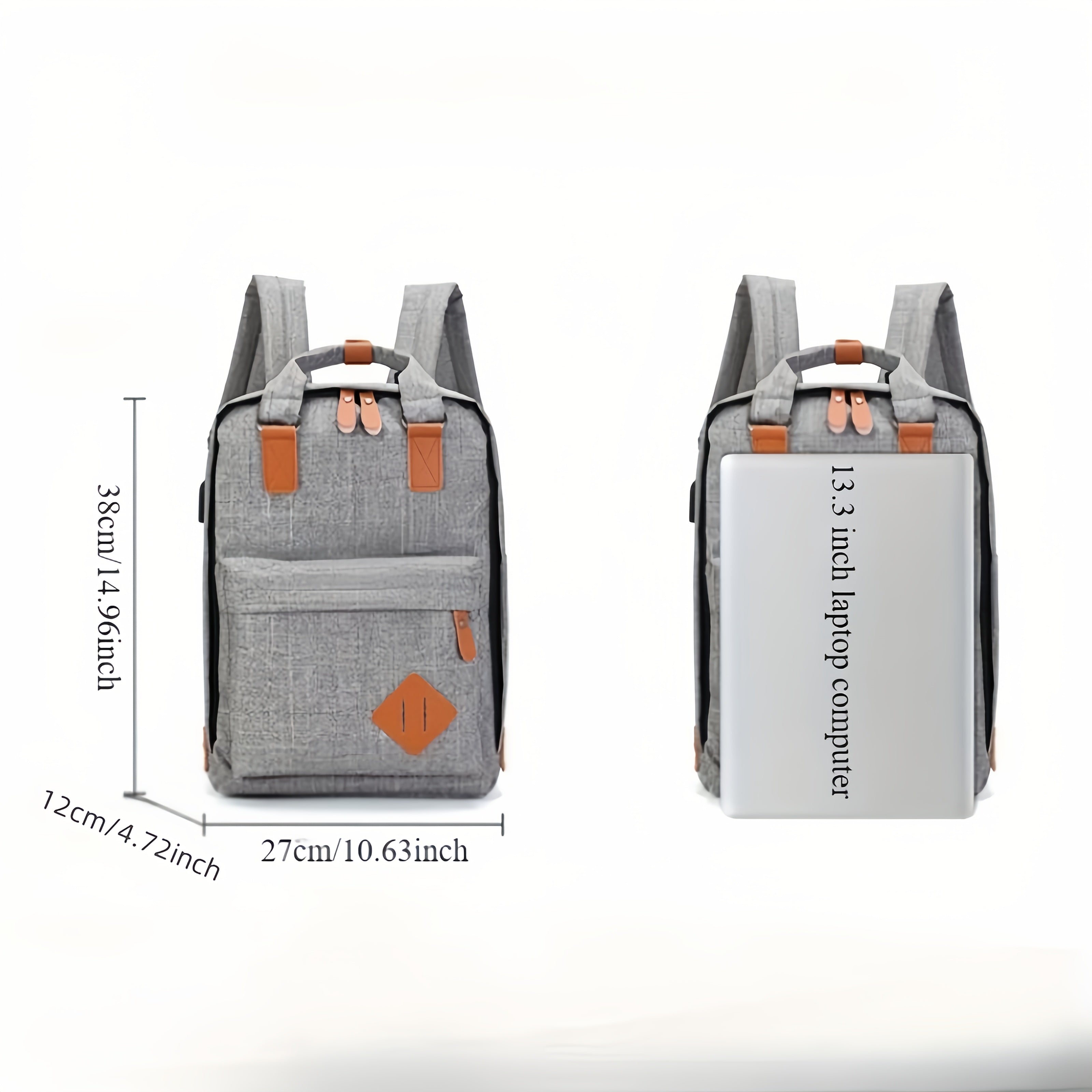 3-Pcs Business Travel Computer Bag, Fashionable Casual Multi-functional Large Capacity Shoulder Bag with USB Charging Port, Daily Commuting Simple Single Shoulder Crossbody Bag, Portable Travel Handbag/ Makeup Bag/ Headphone