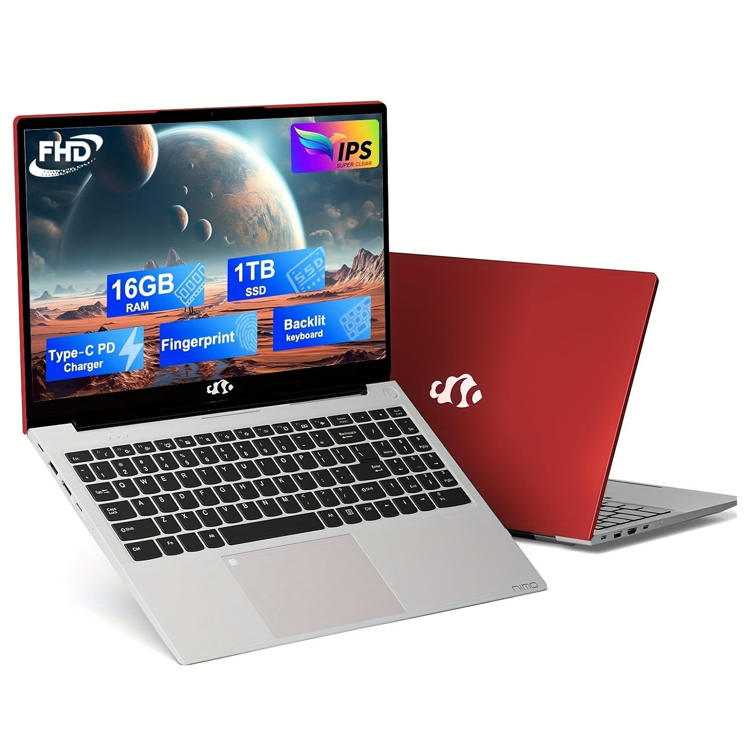 15.6 IPS FHD Laptop, 16GB RAM 1TB SSD Intel Pentium Quad Core N100, Backlit Keyboard Fingerprint (Beat to I3-1115G4 Up to 3.4GHz) Computer for Student-Home WiFi 6 BT5.2