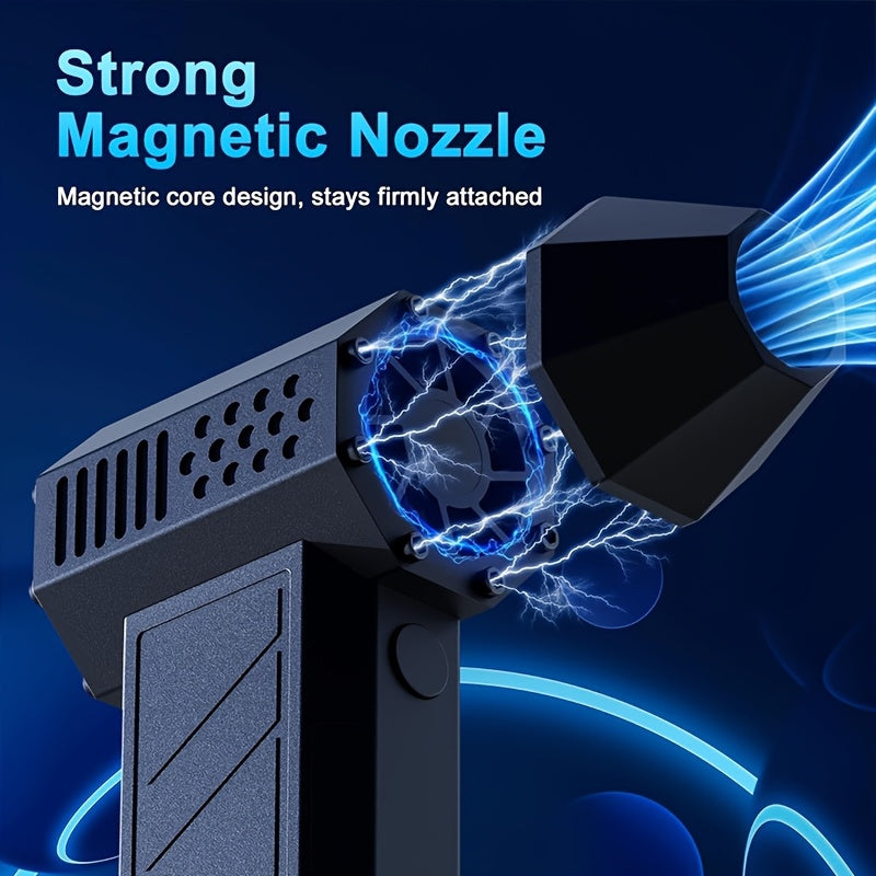 Compressed Air Duster- Mini Turbine Fan, 400000 Cordless Electric Air Duster, Violent Fan for Keyboard Computer Cleaning, No Cans Required, Jet Dry Blower for Home And Car,, July 4th Gifts