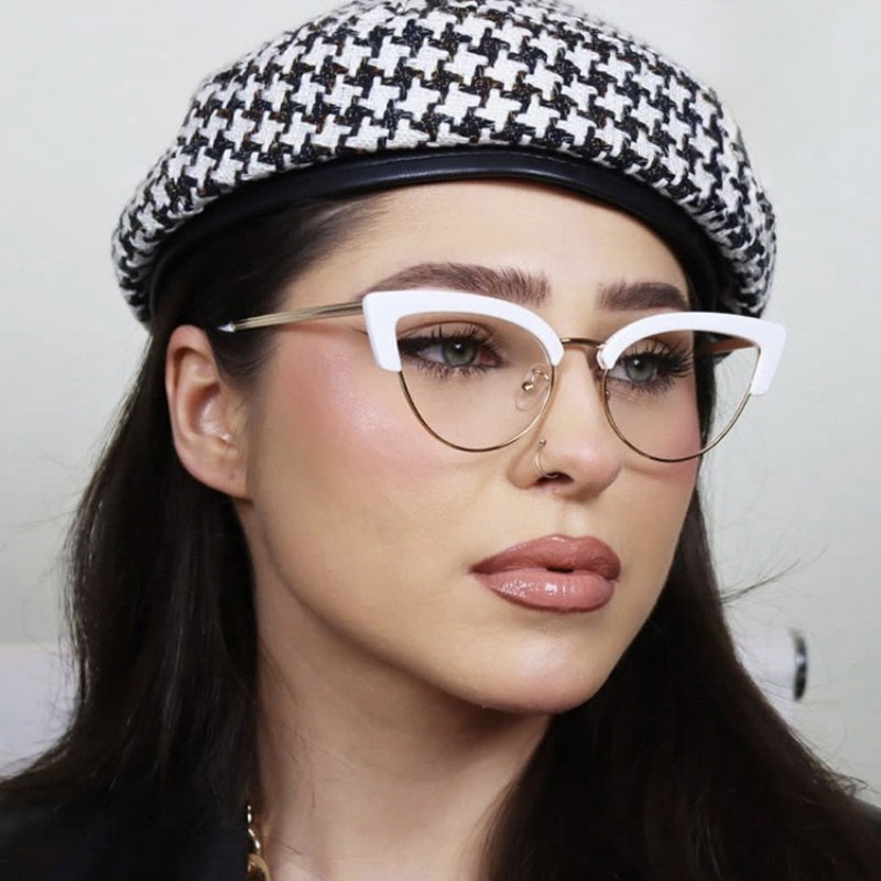 Women'S Cat-Eye Reading Glasses - Non-Prescription Glasses with +100° to -400° Magnification, Lightweight Full-Rim Frame, for Computer, Books, Everyday & Formal Use - Stylish Multicolor Eyewear, Vision Correction, Gradient