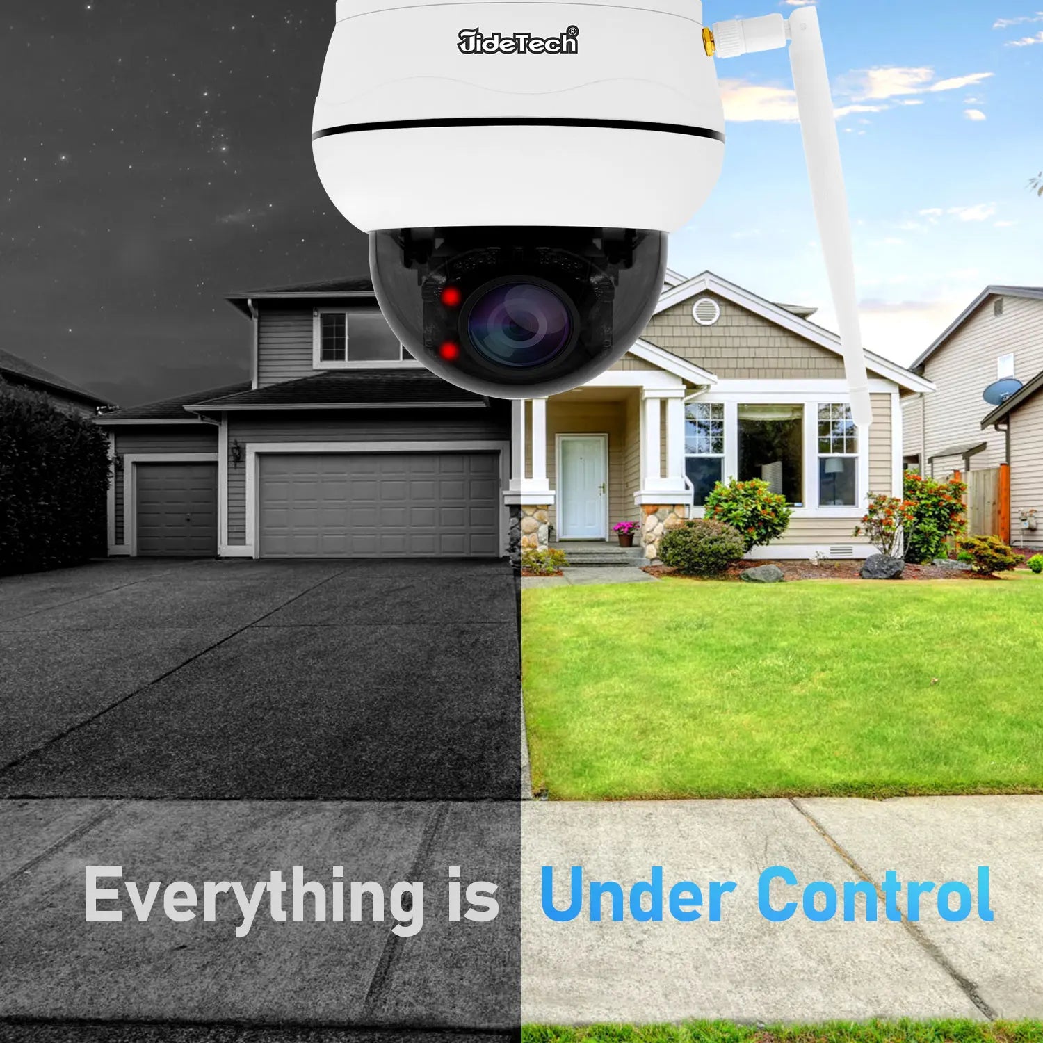 JideTech 5MP Wireless PTZ Security Network Camera Built-in SD Card Slot(Max Support 256GB) Human Detection Auto Tracking Feature