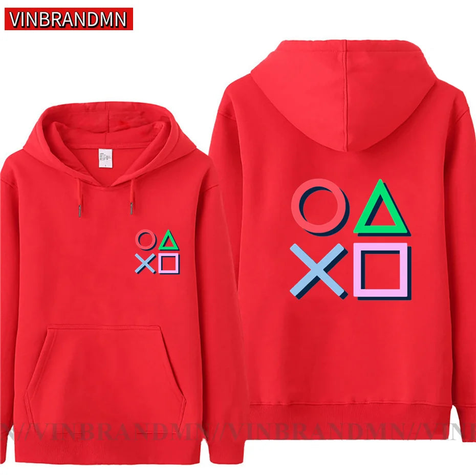 PS5 Play Station Controller Sign PS2 PS3 Game Hoodies Men Fashion Men's Fleece Zipper Jackets Cardigans Hooded Sweatshirts Coats