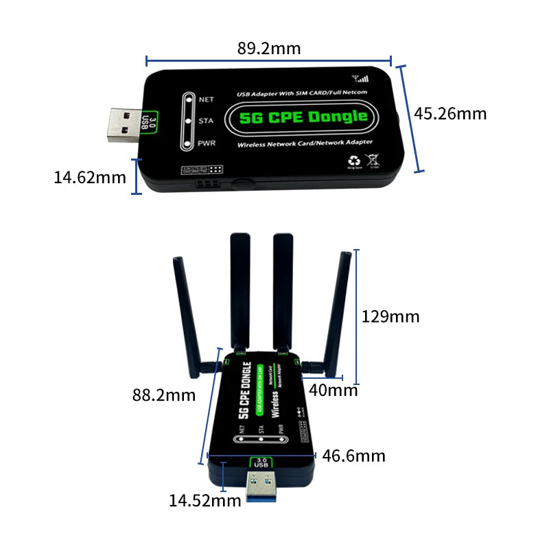 High Speed USB Dongle Raspberry Pi 4G LTE 5G CPE Wireless Network Data Card 5G Modem