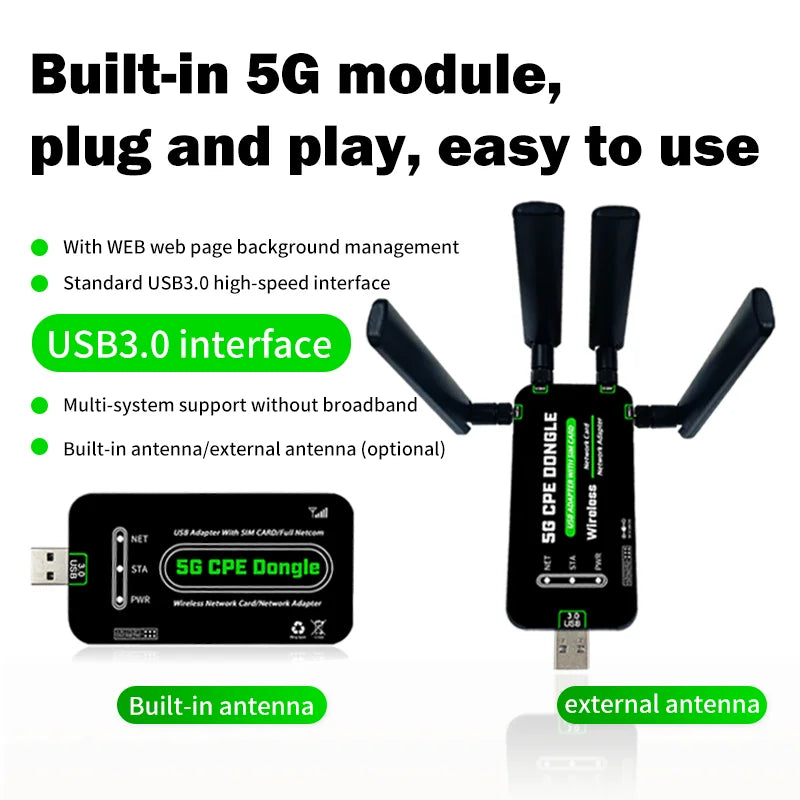 High Speed USB Dongle Raspberry Pi 4G LTE 5G CPE Wireless Network Data Card 5G Modem