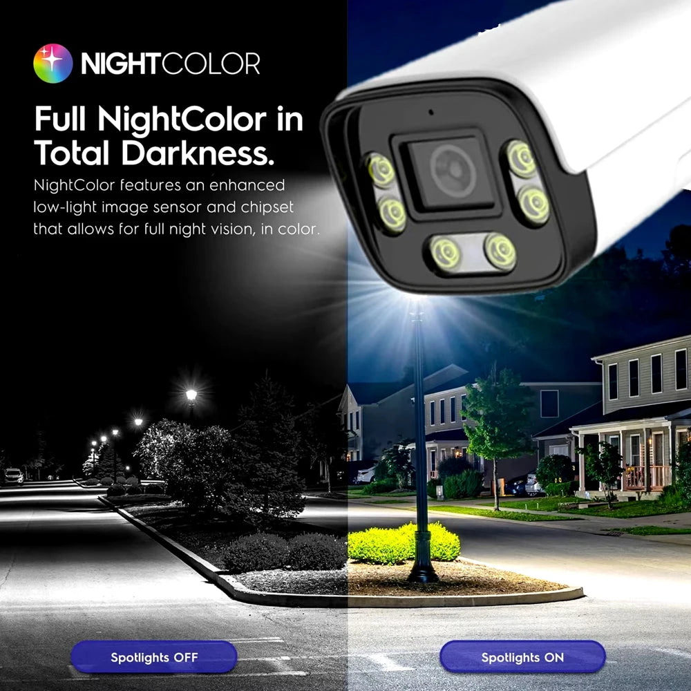 JideTech 8MP Indoor/Outdoor Security Camera 4K IP Network Bullet HD Securirty SD Card Storage Humanoid Detection