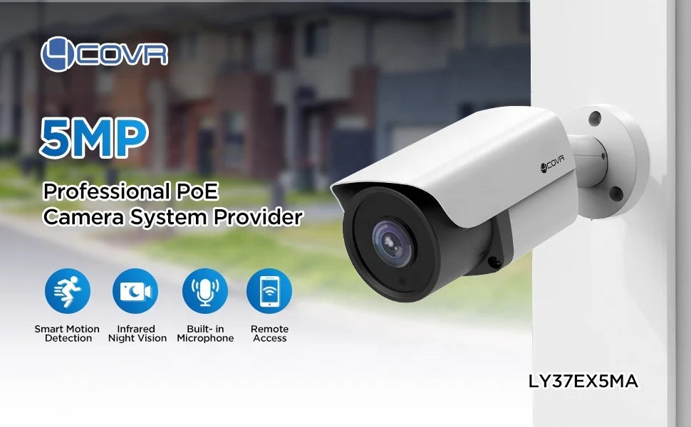5 Megapixel UHD PoE Wired Surveillance AI Human Vehicle Detection IP Security Bullet Camera Outdoor Cctv Network IP Camera 5mp