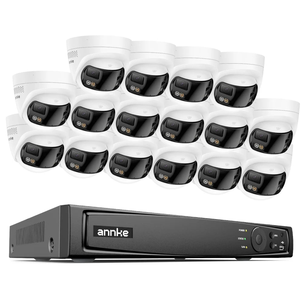 ANNKE 4K 8MP180 Degree Panoramic Surveillance PoE IP Network Camera Smart Dual LIght CCTV Outside Camera System