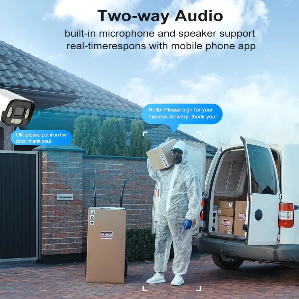 JideTech 8MP Indoor/Outdoor Security Camera 4K IP Network Bullet HD Securirty SD Card Storage Humanoid Detection