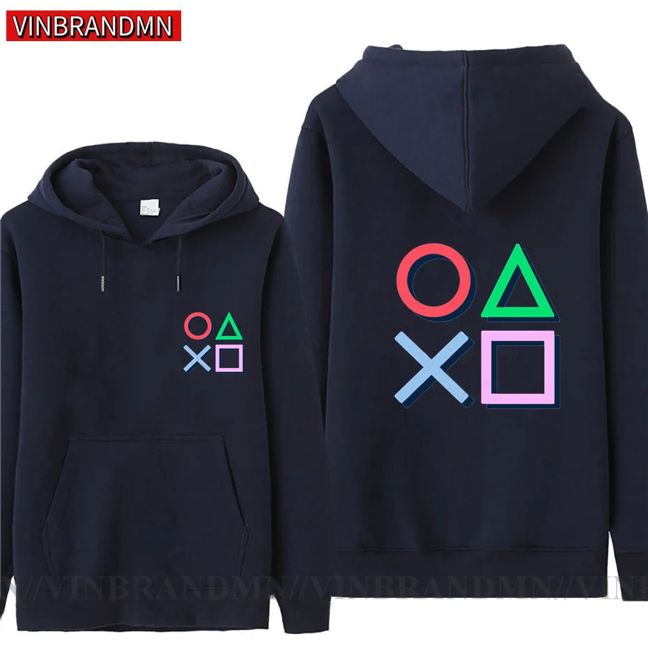 PS5 Play Station Controller Sign PS2 PS3 Game Hoodies Men Fashion Men's Fleece Zipper Jackets Cardigans Hooded Sweatshirts Coats