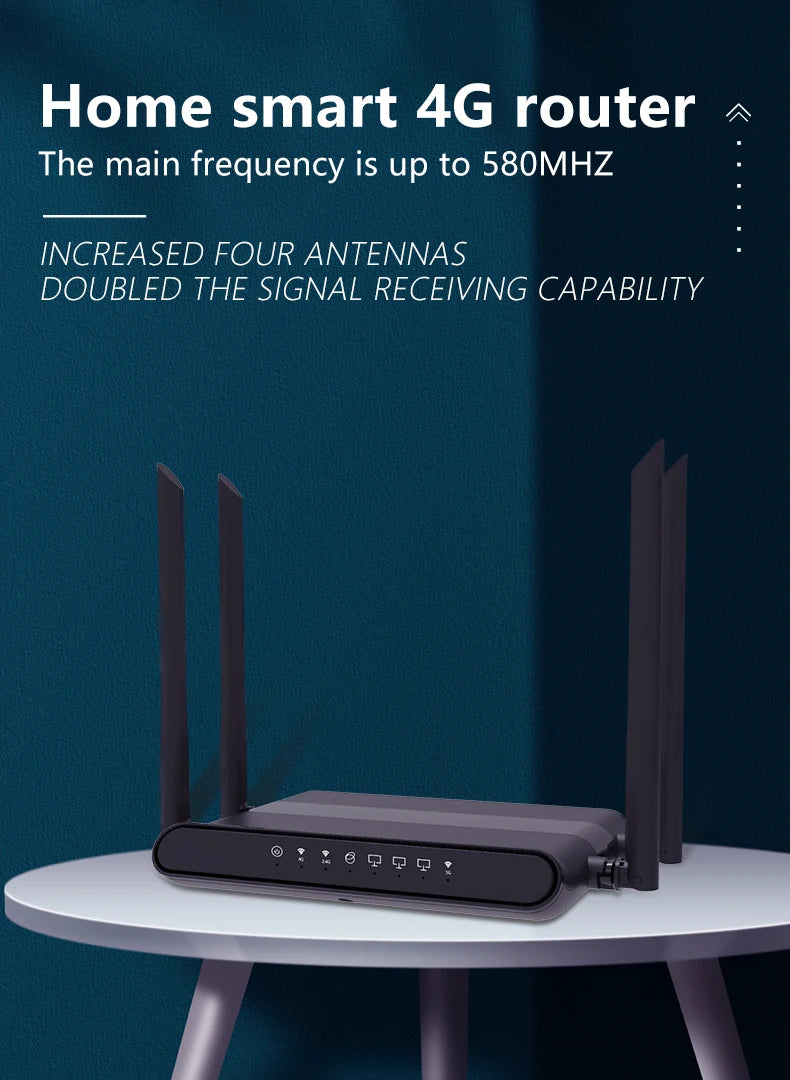 Indoor Black Europe High-Speed Openwrt Wireless Wifi Router 3G 4G LTE Cellular Modem LAN RJ45 Interfaces SOHO Networking
