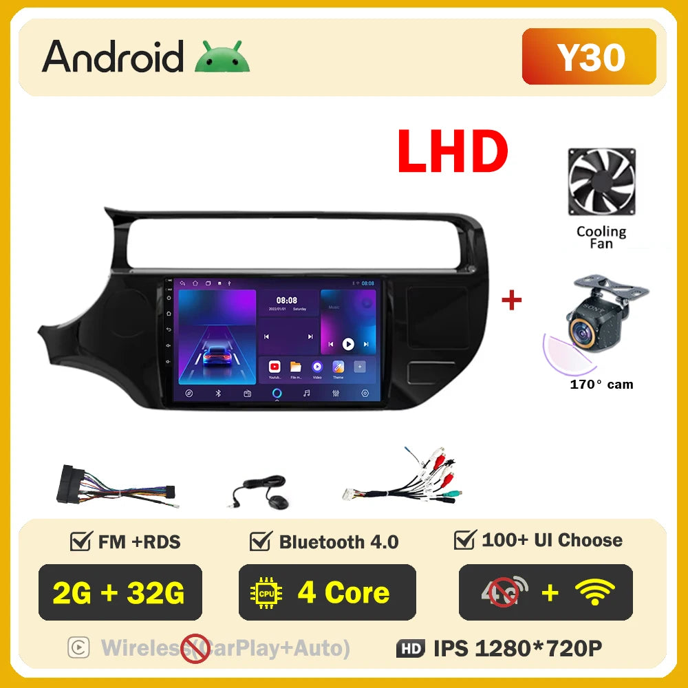 Android Car Radio For Kia RIO K3 2015-2017 LHD RHD Multimedia Auto Player Touch Screen GPS Navigation No 2din DVD 5G Wifi Video