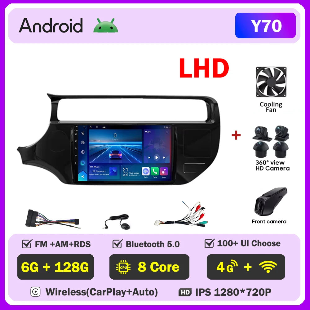 Android Car Radio For Kia RIO K3 2015-2017 LHD RHD Multimedia Auto Player Touch Screen GPS Navigation No 2din DVD 5G Wifi Video