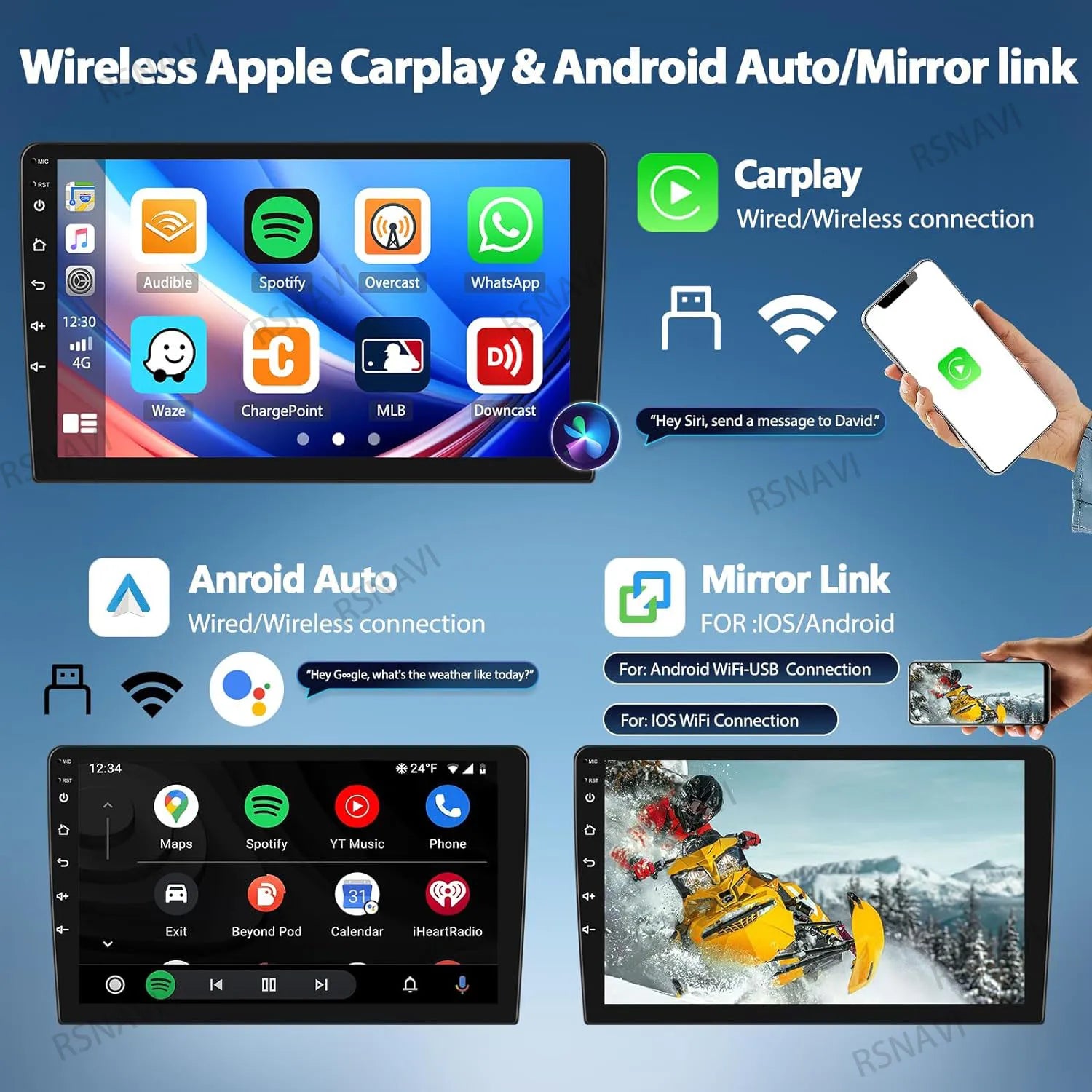 Android 15 Carplay Auto 2K Screen Multimedia Player For Kia RIO 2 RIO2 2005 - 2011 Car Radio Autoradio GPS Stereo 2Din Qualcomm