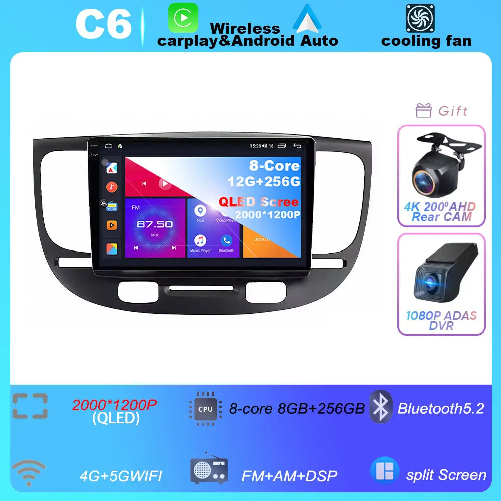 Car Radio For Kia RiO 2 RIO2 2005-2011 Wireless CarPlay Android Auto Multimedia Player Touch Screen GPS Navigation No 2din DVD