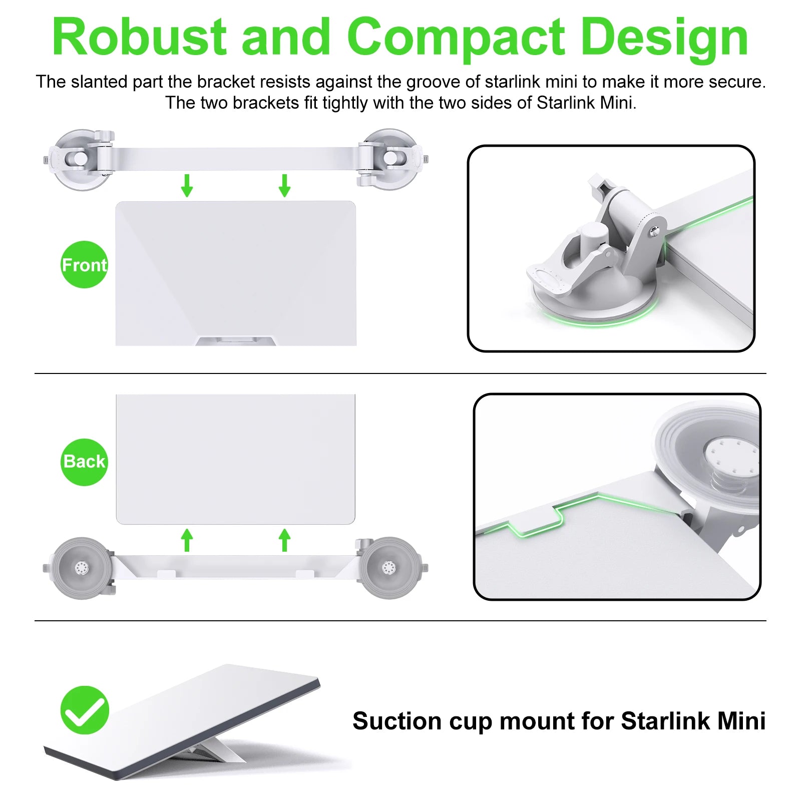 Starlink Mini Suction Cup Mount Starlink Mounting Kit For Car Sunroof/Front Window/Rear Window For Starlink Mini Dish Antenna