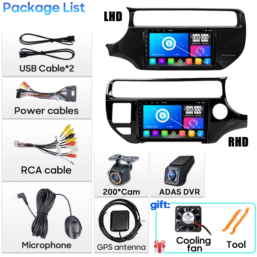 Android Car Radio For Kia RIO K3 2015-2017 LHD RHD Multimedia Auto Player Touch Screen GPS Navigation No 2din DVD 5G Wifi Video
