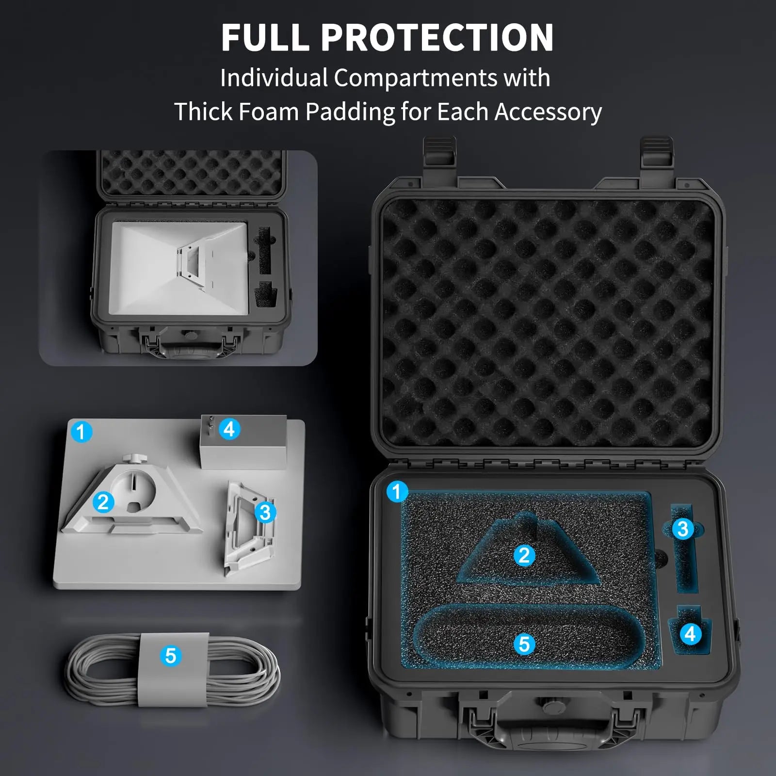 Starlink Mini Case IP67 Waterproof Carrying Case for Travel, Portable Protective Hard Case with Molded Foam for Starlink Mini