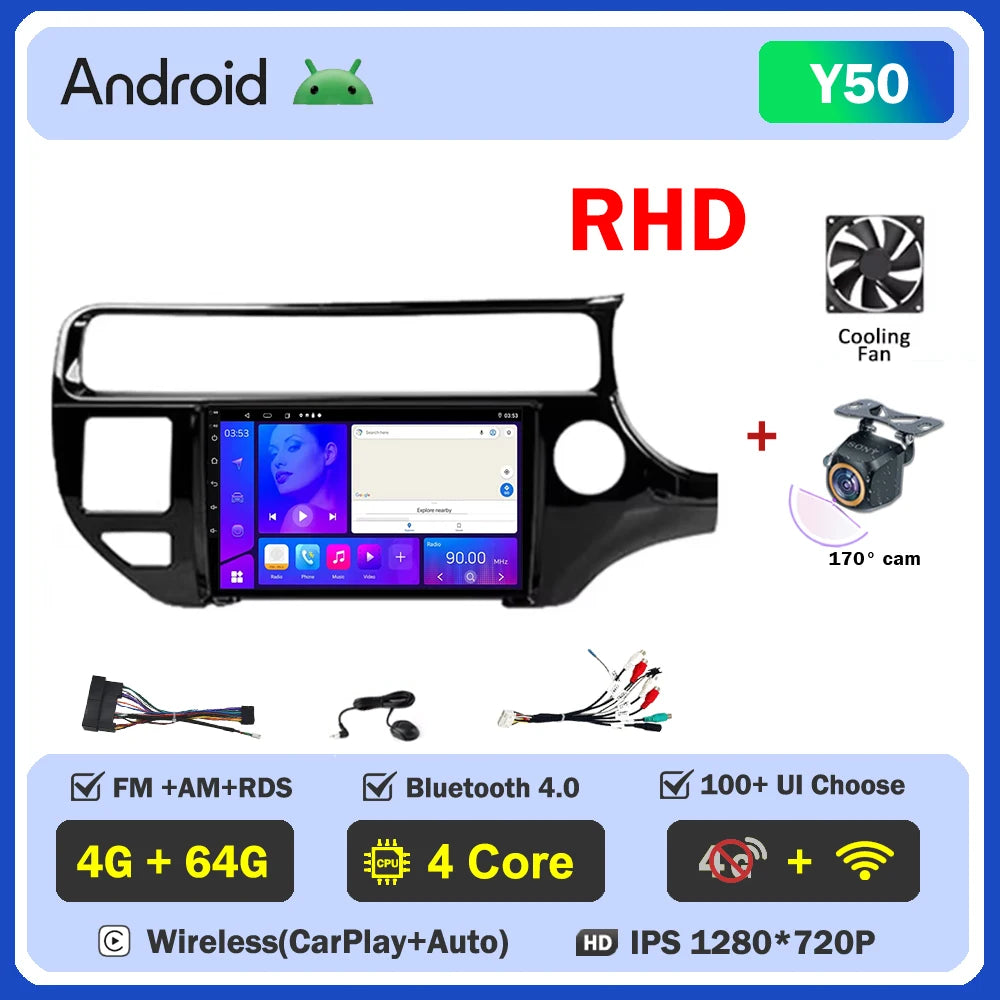 Android Car Radio For Kia RIO K3 2015-2017 LHD RHD Multimedia Auto Player Touch Screen GPS Navigation No 2din DVD 5G Wifi Video
