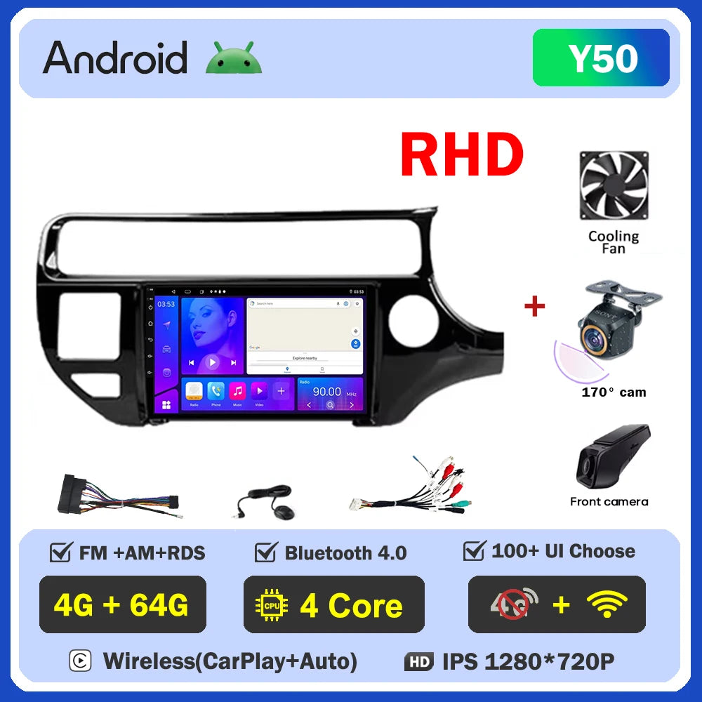 Android Car Radio For Kia RIO K3 2015-2017 LHD RHD Multimedia Auto Player Touch Screen GPS Navigation No 2din DVD 5G Wifi Video