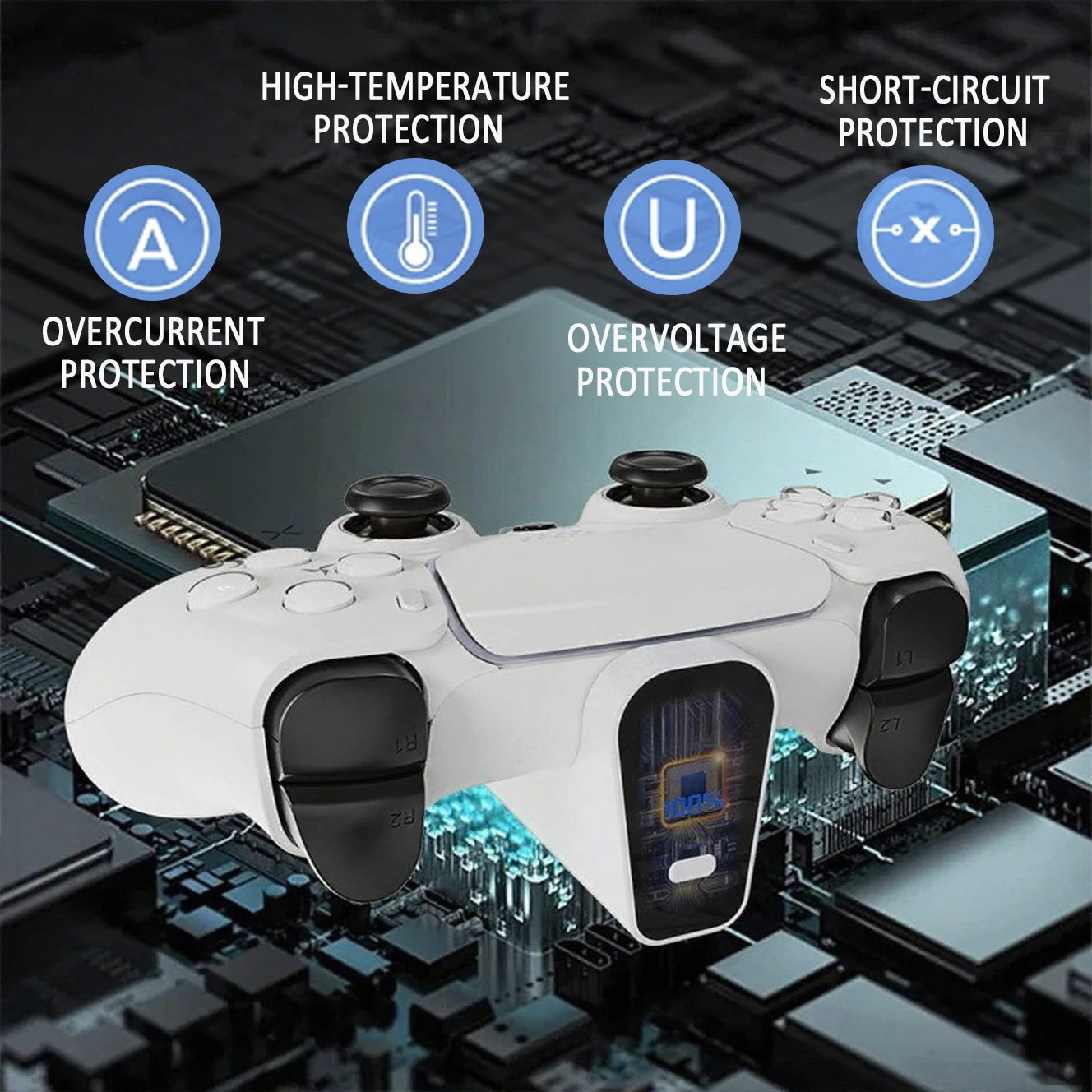 SND-2032 Portable Back Clip Battery Pack (2000mAh Li-ion Battery) for PS5 Controller with LED Digital Display