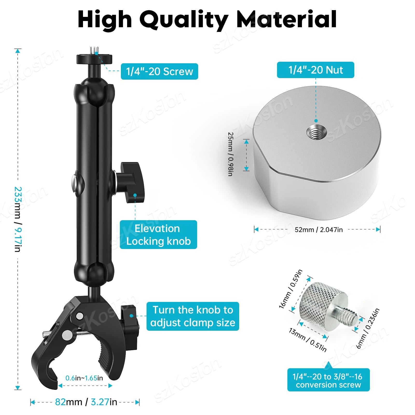 [2025 New] Clamp Holder for Starlink Mini(SPX-04176000-501) Adjustable Fixture Stand with Adapter for Starlink Mini Accessories