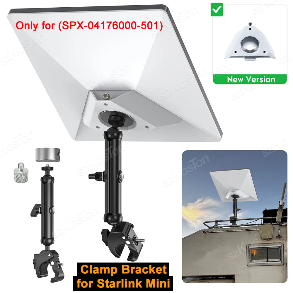 [2025 New] Clamp Holder for Starlink Mini(SPX-04176000-501) Adjustable Fixture Stand with Adapter for Starlink Mini Accessories