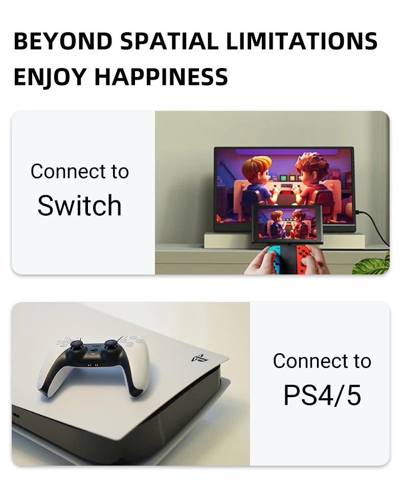 ZSUS  16" Portable Monitor 100%sRGB 1200P IPS 165hz  Gaming Computer Display for Steam Deck Laptop Switch PS4 PS5 Xbox