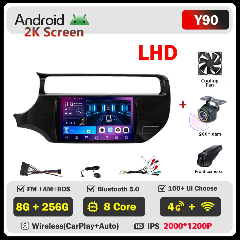 Android Car Radio For Kia RIO K3 2015-2017 LHD RHD Multimedia Auto Player Touch Screen GPS Navigation No 2din DVD 5G Wifi Video
